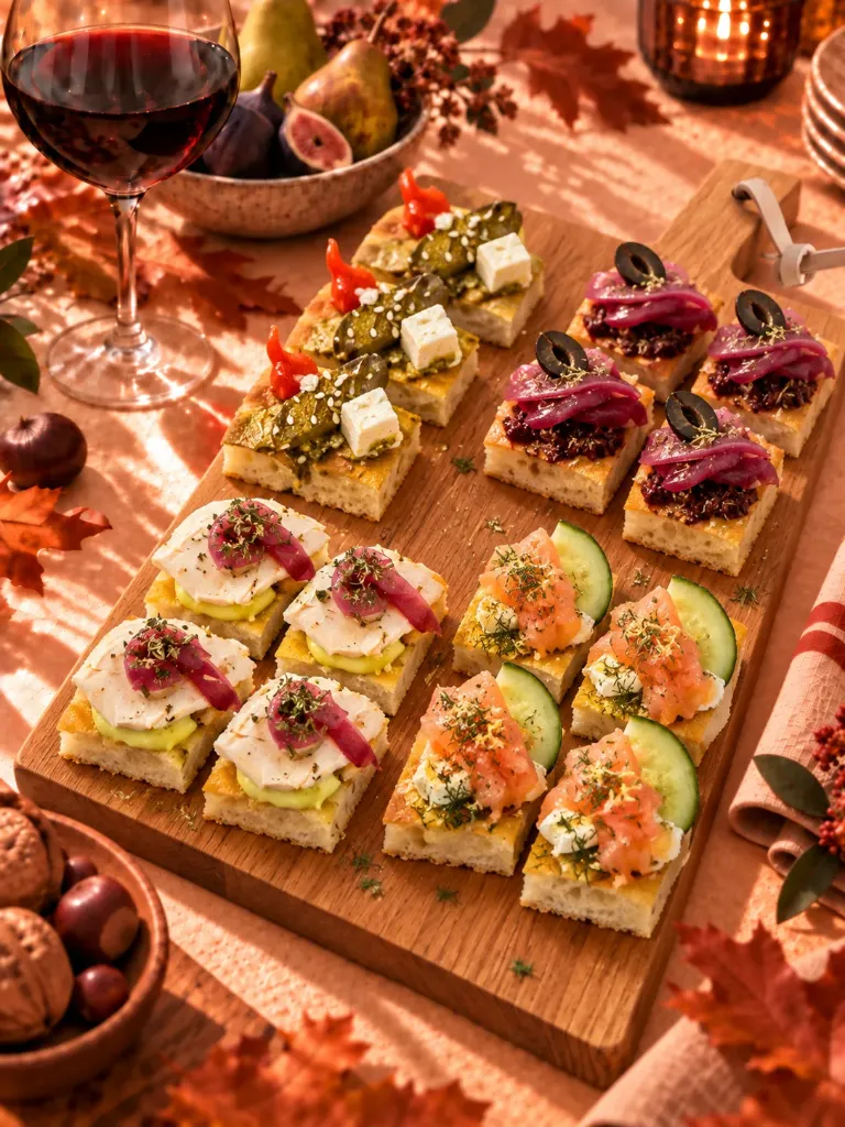 Assortiment de Focaccias 4 saveurs 32 pièces