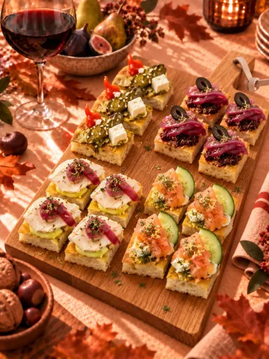 Assortiment de Focaccias 4 saveurs 32 pièces
